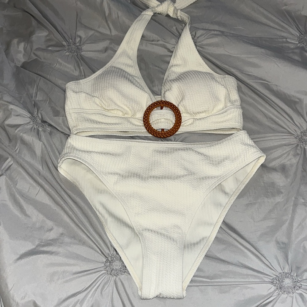 NEW Summer Halter 2 Piece Swimsuit High Cut Tie Back Bikini Set - Picture 7 of 8